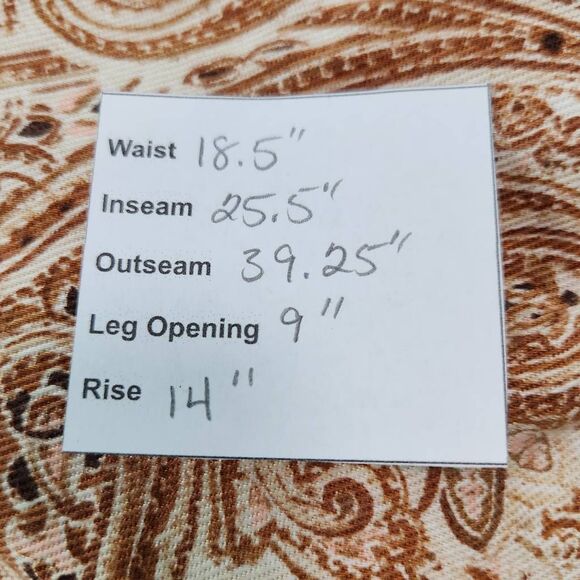 Lane Bryant Cream and Brown Paisley Pull-on Pants Size 18 - Picture 8 of 8